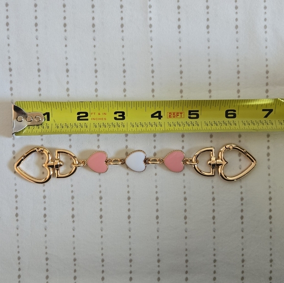 Multi-Colored Heart Chain Strap Extender – Gold-Plated Bag Charm & Handle Replac - Picture 2 of 4